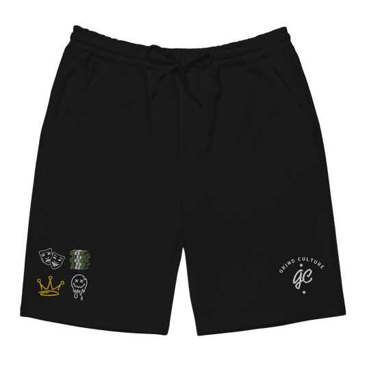 "THE GRIND" EMBROIDERY FLEECE SHORTS